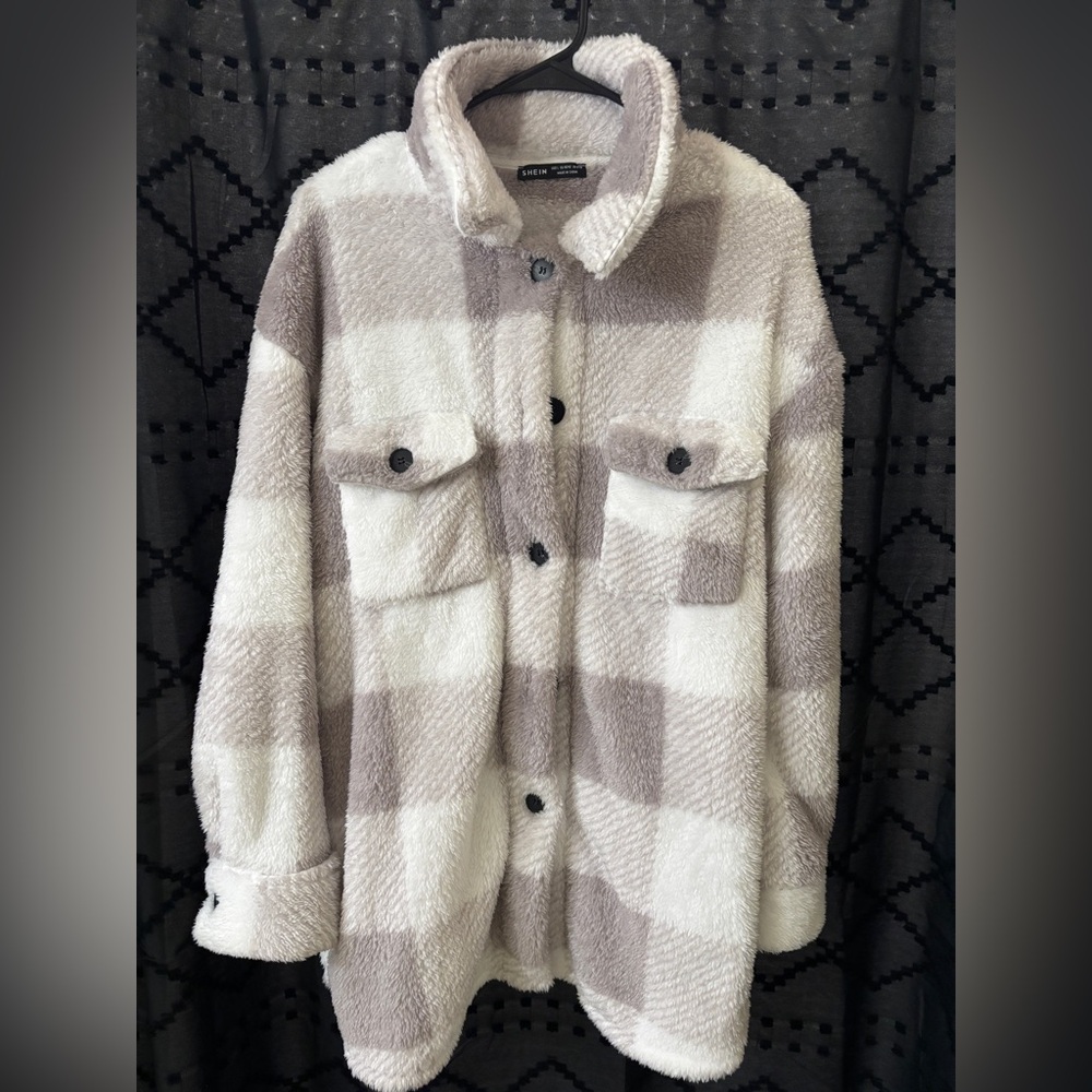 NWOT SHEIN Soft Sherpa Oversized Shacket